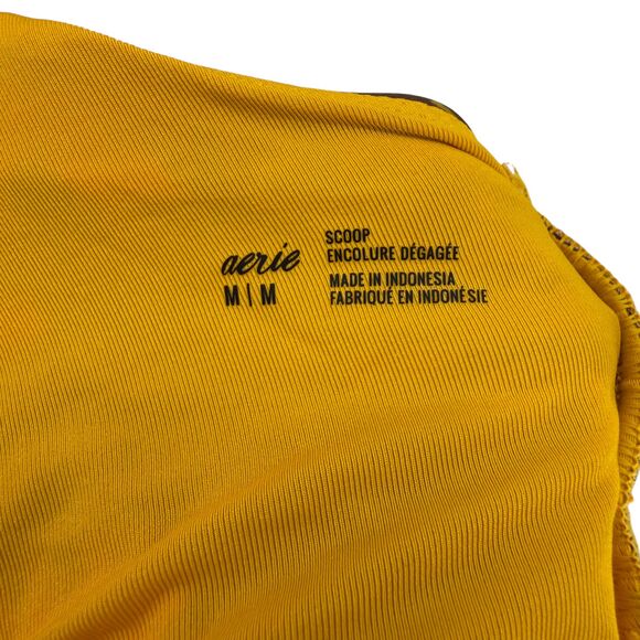 Aerie Padded Bikini Top MEDIUM Scoop Floral Green Pink Retro Tropical Botanical - Picture 8 of 11